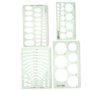 SOIMISS 4 pièces Gabarits de Dessin Géométrique Transparentes avec Échelle Claire Pochoirs de Mesure pour Art Architecture et Éducation Outils Précis pour Bureaux et Écoles