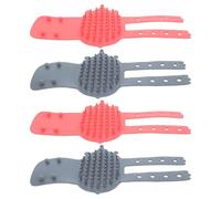 SOIMISS 4 Pièces Griffoirs D’angle pour Chat Brosse de Massage Auto-nettoyante Ajustable Design Tête de Chat Gris et Rose Adapté pour Coins de Table et Pieds de Meubles Toilettage à Poils