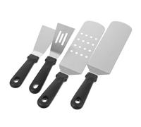 SOIMISS 4 pièces Kit de Accessoires Acier Inoxydable pour BBQ Spatule Grattoir et Outils de Cuisine pour Hamburger et Pancakes Ustensiles de Grillade Multifonctionnels