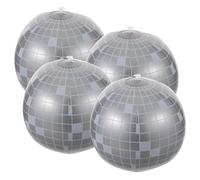 SOIMISS 4 Pièces Kit de Ballons Disco Métalliques Argentés en Pvc, Portable et Réutilisable, Décoration pour Fête à Thème Rétro ou Soirée Dansante