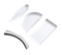 SOIMISS 4 pièces Kit de Lentilles Optiques Verre Portable Jeu Expériences Physiques Enseignement Lentille Cylindrique Convexe Semi- Rectangulaire et Concave Convexe pour Démonstration