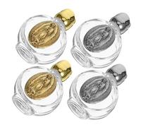 SOIMISS 4 pièces Lot de Bouteilles Verre pour Eau Bénite Religieux Récipient de Baptême Sculpté pour Pèlerinages Célébrations Religieuses