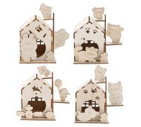 SOIMISS 4 pièces Nichoirs à Oiseaux Bois DIY pour Garçon Fille Kit de Peinture Créatif pour Activités Manuelles Famille pour Développer la Créativité et Interaction Parent Garçon Fille
