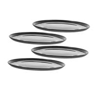 SOIMISS 4 pièces Plateau de Plante Rond Plastique sous Pot Réutilisable Grand Format Bac de Drainage pour Pots de Fleurs Plateau pour Plantes Dintérieur et Rebords de Fenêtre Noir
