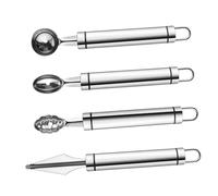 SOIMISS 4 pièces Set de Coupe Melon Acier Inoxydable Outils de Sculpture Fruits avec Cuillères Épaisses pour Pastèque Cantaloup et Sorbets Ustensiles pour Cuisine