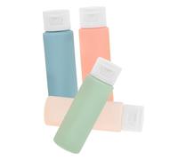 SOIMISS 4 pièces Set de Flacons de Voyage Souples et Étanches Bouteilles Rechargeables pour Shampooing Lotion et Crème Format Compact Portable pour Avion et Déplacements