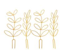 SOIMISS 4 Pièces Support d'escalade pour Plantes en Pot en Fer Finition Mate, Forme Feuille et Structure à Anneaux Multiples pour Étagères et Rebords de Fenêtre