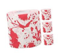 SOIMISS 4 Rouleaux Halloween Toilet Paper Roll Soft Absorbent Tissue With Bloody Handprint Design For Spooky Bathroom Decoration Portable And For Party Use