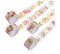 SOIMISS 4 rouleaux Lot de Dautocollants Rétro Style Timbres pour DIY Scrapbook Décoration Planners et Journaux Faciles à Coller Thèmes Nature et Insectes