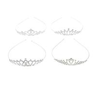SOIMISS 4pcs Serrage-tête Couronne en Alliage et Cristaux Argentés pour Garçon et Filles, Anti-allergique et Résistant la Rouille, pour Fêtes et Anniversaires