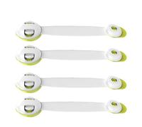SOIMISS 4pcs Verrous de Sécurité pour Bébé en Abs Vert, Double Bouton, Rotation 360°, pour Portes et Tiroirs de Placard, Protection Garçon et Filles Maison