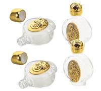 SOIMISS 4pièces Bouteilles Verre Gaufré pour Eau Bénite Contenants Décoratifs pour Et Huiles Essentielles pour Baptêmes Et Rituels Religieux