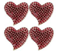 SOIMISS 4pièces Broche Cœur Rouge Émaillée avec Strass Broche Saint-valentin pour Femme Accessoire Élégant pour Robes et Occasions Spéciales
