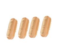 SOIMISS 4pièces Brosse à Ongles Double Face Bois avec Poils de Sanglier Outil de Manucure pour Nettoyage et Soin des Ongles Couleur Aléatoire