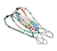 SOIMISS 4pièces Chaîne Décorative pour Téléphone Pendentif avec Perles Accessoire pour Téléphone Portable Dragonne Perlée pour Coque de Lanière Colorée pour Appareil Photo