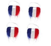 SOIMISS 4pièces Fausse Barbe Cosplay Réaliste Pour Adultes Accessoire De Déguisement Indépendance Halloween Et Fête Barbe Blanche Et Bleue Pour Look Unique Et Festif