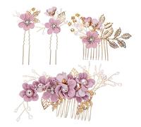 SOIMISS 4pièces Lot De Peignes à Cheveux Fleuris Épingles Cheveux Mariage Accessoires Coiffure Mariée