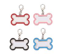 SOIMISS 4pièces Médaille Identification pour Chien Personnalisée à Poser Collier Acier