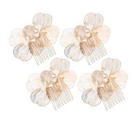 SOIMISS 4pièces Peignes de Mariage Floraux Dorés Accessoires de Coiffure Vintage Baroques Bijoux de Tête Latéraux pour Mariées et Demoiselles Honneur