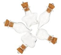 SOIMISS 5 Ensembles Set de Mini Bouteilles Verre avec Bouchon Liège Délicat Petites Fioles DIY pour Souhaits Bouteilles à Message Compactes pour Décoration et