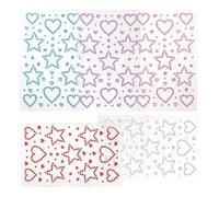 SOIMISS 5 feuilles Autocollants Strass Autocollants Cœur et Étoile Élégants Décoratives Auto-adhésives pour Visage Cheveux et Corps Maquillage Fête Saint-valentin