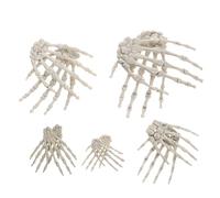 SOIMISS 5 Paires de Mains de Squelette en Plastique Réalistes pour Décoration Halloween, Accessoires Effrayants et Sûrs pour Fête d'horreur ou Jardin