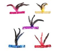 SOIMISS 5 pièces Bandeaux Femme Plumes Vintage Serre-tête Élastique Costume Flapper Accessoires Coiffure Colorés