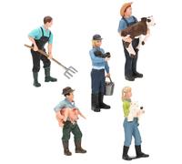SOIMISS 5 pièces Figurines Miniatures Modèles Réalistes de Personnages de Ferme pour Décoration de Gâteaux et Jeux Garçon Fille Accessoires Miniature pour Scène de Ferme et Jardin