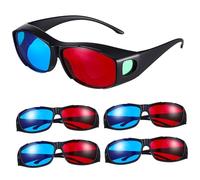 SOIMISS 5 pièces Lot de Lunettes Anaglyphes Rouges et Cyan Plastique pour Films Tv et Vidéo Immersion Confortable