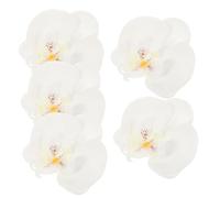 SOIMISS 5 pièces Têtes de Fleurs Artificielles Orchidée Phalaenopsis Blanc Lot pour Décoration DIY Accessoires Cheveux et Bouquets