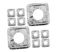 SOIMISS 50 pièces Couvre Plaque Cuisson Gaz Aluminium Jetable Protection Résistante Chaleur pour Brûleurs de Cuisinière pour Attraper Huile et Graisse Compatible avec Divers Modèles de