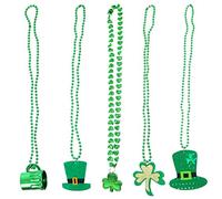 SOIMISS 5pièces Lot De Colliers Vert Pour Saint-patrick Avec Motif Trèfle Style Aléatoire