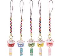 SOIMISS 5pièces Pendentif Chat Céramique Clochette Décorative Pour à Dos Ou Téléphone Lot De Pendentifs Lucky Cat Charm