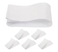 SOIMISS 6 Brassards de Capitaine de Football Accessoires Équipe Pratiques en Nylon Blancs Ajustables Unie pour Personnalisation pour Entraînements et