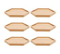 SOIMISS 6 Pièces Bamboo Hexagonal Plant Saucers Flower Pot Drip Trays for Indoor Succulents Versatile Bamboo Coasters for Table and Planter Base