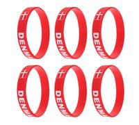 SOIMISS 6 Pièces Bracelet de Pays en Silicone Rouge, Taille Unique | Souple et Confortable, Adapté aux Rencontres Internationales, Accessoire Fan Sport, Finition Rouge
