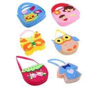 SOIMISS 6 Pièces Kit de Couture pour Garçon Fille Sac à Main Feutrine à Fabriquer Soi-même Kit de Bricolage pour Fille et Garçon avec Motifs Adhésifs