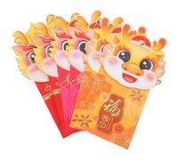 SOIMISS 6 Pièces Lot de Enveloppes Rouges Dragon Style Cartoon pour Nouvel An Chinois Motifs Créatifs et Auspices Accessoires Décoration Fête Année Lunaire