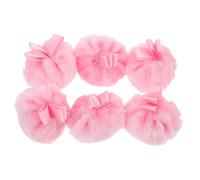 SOIMISS 6 Pièces Lot de Houppettes à Poudre Rondes Moelleuses Applicateur Peluche Longue pour Maquillage Visage et Corps Texture Soyeuse pour Peau Sensible Portable pour Voyage et Change
