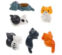 SOIMISS 6 pièces Ornement Chat Mignon pour Voiture Décor Intérieur Polyvalent PVC Figurines Chat Kawaii pour Tableau de Bord et Console Centrale