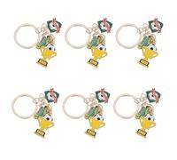 SOIMISS 6 Pièces Porte-clés Football en Alliage de Zinc Décoratif et Portable avec Pendentif Trophée Métallique et Ballon pour Accessoires de Paquet à Dos et Fêtes D'anniversaire