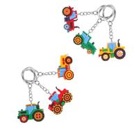 SOIMISS 6 pièces Porte-clés Thème Ferme Accessoires Véhicules de Construction pour Fête Garçon Fille Récompenses Scolaire