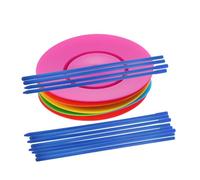 SOIMISS 6 pièces Set Assiettes Tournantes Colorées avec Bâtons de Jonglage Équilibrage Stable pour Spectacles Artistiques et Scènes de Performance