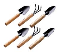 SOIMISS 6 pièces Set Outils de Jardinage Mini avec Manche Râteau Bêche et Pelle pour Petits et Plantes Intérieur