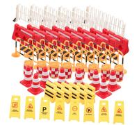 SOIMISS 62 pièces Jouets Miniatures Panneaux Signalisation Routière Barricades Educatifs pour Garçon Fille Apprentissage Sécurité Circulation Jeux Interactifs