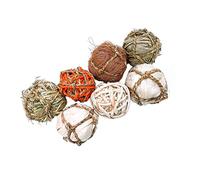 SOIMISS 7 pièces Balles Rotin Naturel pour Animaux Lot de Jouets à Mâcher Paille pour Lapin Perroquet Cochon et Petits Rongeurs de Jeu Dentition pour Animaux de Compagnie