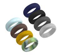 SOIMISS 8 pièces Bagues Sport Silicone Flexibles Confortables pour Hommes Anneaux Colorés Extérieurs