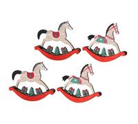 SOIMISS 8 Pièces Décoration de Noël Cheval Bois Miniatures Ornement Sapin Noël Léger et Décoration Festive pour Fête Mariage et Anniversaire Lot
