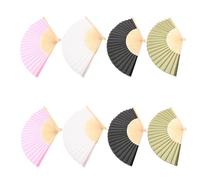 SOIMISS 8 Pièces Éventails Pliables Tissu Uni Éventails à Main Bambou pour DIY Peinture Accessoires de Fête pour Demoiselles Honneur et Activités Garçon Fille