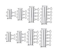 SOIMISS 8 pièces Fermoirs à Glissière Perles pour Colliers et Bracelets Connecteurs Multi Brins Argenté pour Accessoires DIY de Bijoux Double Triple Quadruple Quintuple